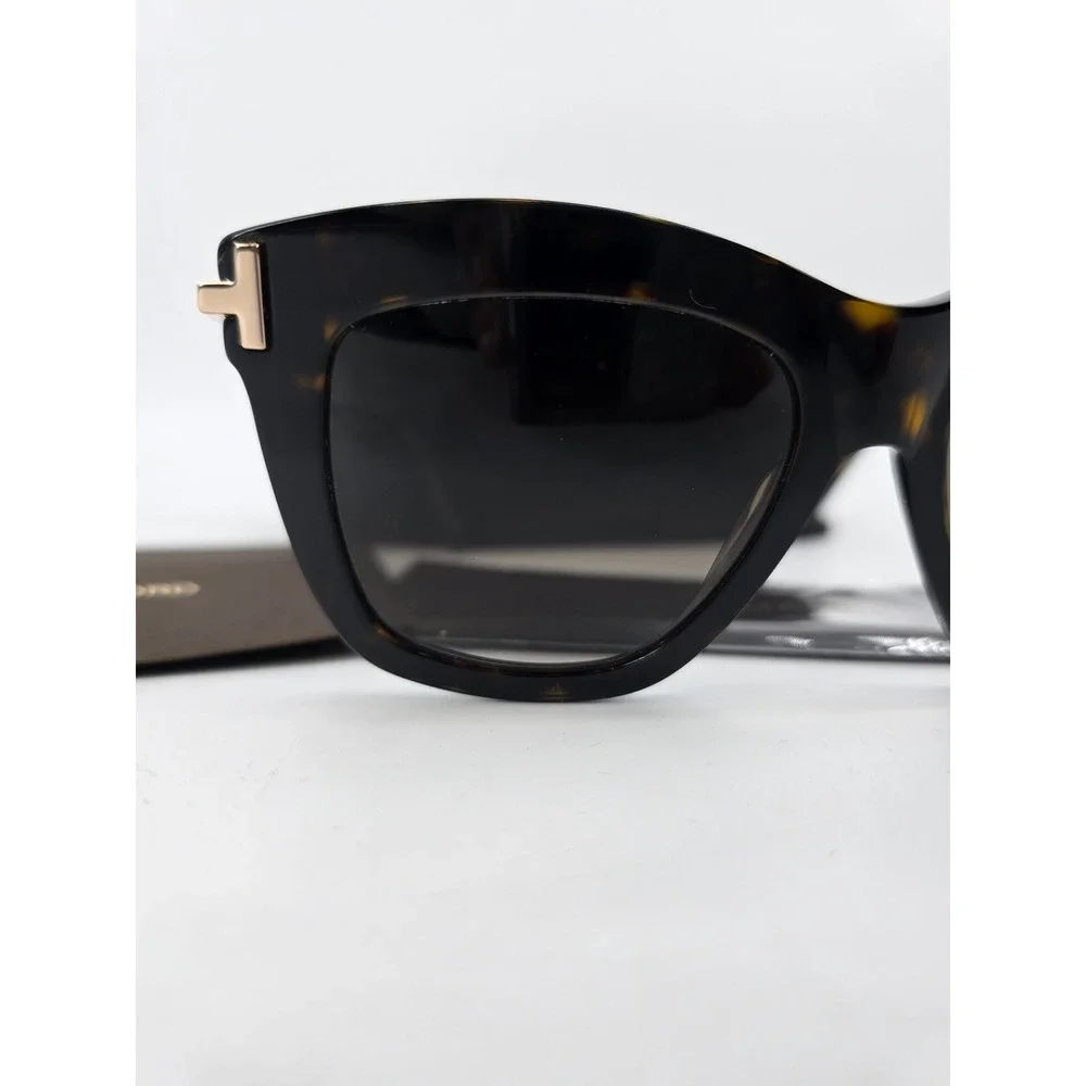 Tom Ford Dasha TF922 52H Polarized Tortoise Square Sunglasses Gold Italy